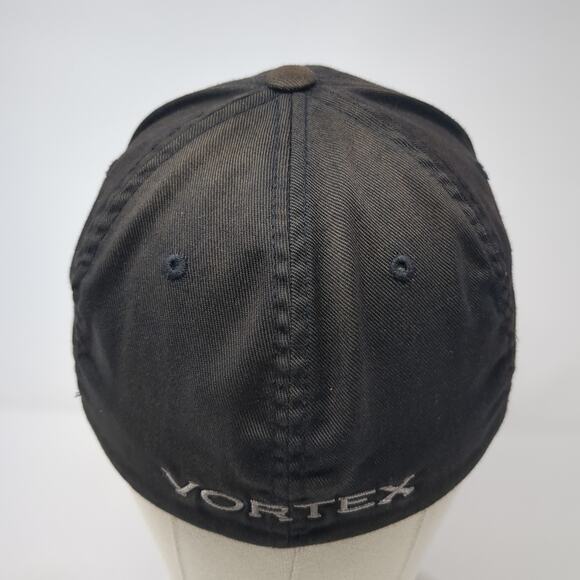 Vortex Fitted Baseball Cap Black Medium Lightweight Embroidered Flexfit 6 Panel - Picture 6 of 9